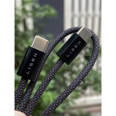 Cáp Sạc Nhanh Lisen 60W C to C Truyền Dữ Liệu Nhanh Dài 1m (Àmazôn) - Bọc Nylon Siêu Bền