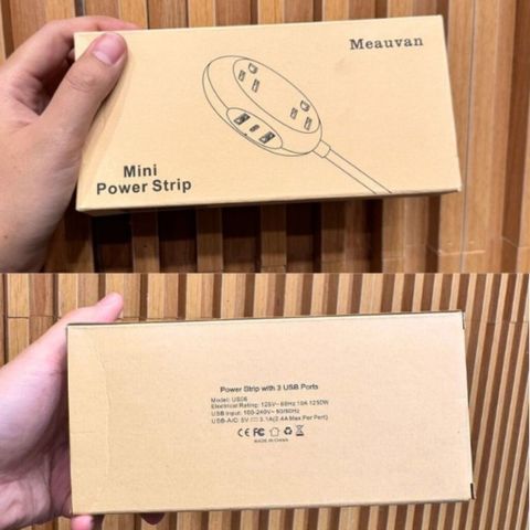 Ổ Cắm Điện Đa Năng Meauvan US06 (Hàng À má zon Mỹ ), 2 ổ 220V , 2 USB-A + 1 USB-C 15W (Tặng đầu chuyển sang 2 chấu)