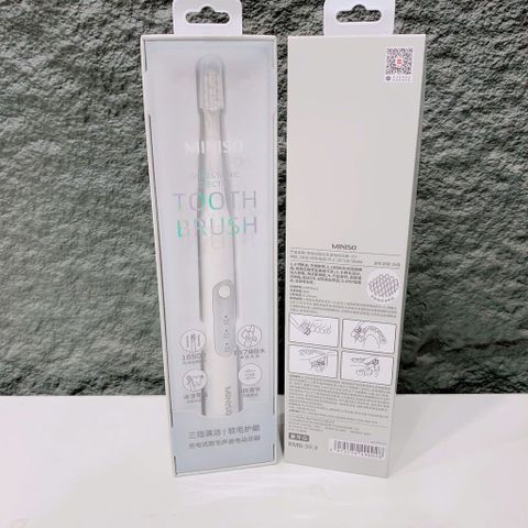 Bàn Chải Điện MINISO Rung Sóng Âm Lông Mềm Làm Sạch Sâu Chống Nước IPX7, 3 Chế Độ, Pin Sử Dụng Lâu