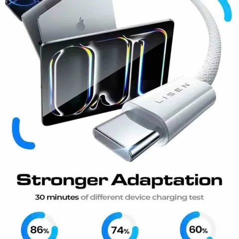 Cáp Sạc Nhanh Lisen 60W C to C Truyền Dữ Liệu Nhanh Dài 1m (Àmazôn) - Bọc Nylon Siêu Bền