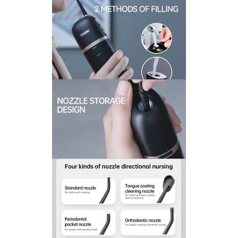 Máy Tăm Nước Tricklet Cordless Oral Irrigator (Mỹ) - Công Nghệ Hiện Đại 4 Chế Độ, 4 Đầu Thay Thế