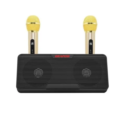 Loa Bluetooth Hát Karaoke Kèm 2 Mic Drapow SB02 - Kết Nối: 3.5mm AUX IN/Bluetooth, USB, Thẻ Nhớ
