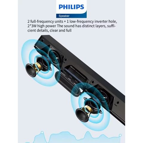 Loa Bluetooth Soundbar Philips SPA510P/93 Công Suất 12w, Pin 6h, Sạc Type C