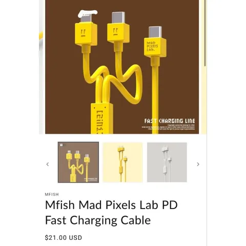 Cáp Sạc Nhanh 2 Đầu 60W Mfish C to C & L, Hỗ Trợ PD Sạc Nhanh Mọi lP - Mfish Mad Pixels Lab PD 60W