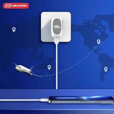 Bộ Sạc Nhanh Kèm Cáp CS30 DRAPOW PD30W Có Màn Hình Led ( Tặng Kèm Cáp C to L )
