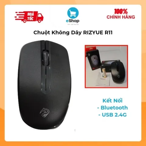 Chuột Không Dây RIZYUE R11 Nhỏ Gọn - Có kết nối Bluetooth + USB 2.4G