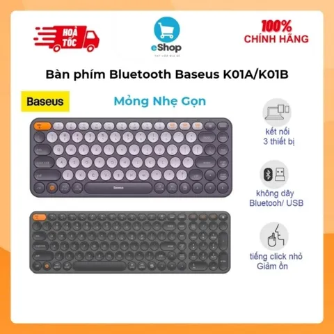Bàn Phím Bluetooth Baseus K01A/K01B Fullsize Tri-Mode Gõ Êm Không Ồn Usb 2.4Hz 737492