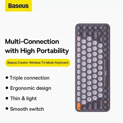 Bàn Phím Bluetooth Baseus K01A/K01B Fullsize Tri-Mode Gõ Êm Không Ồn Usb 2.4Hz 737492