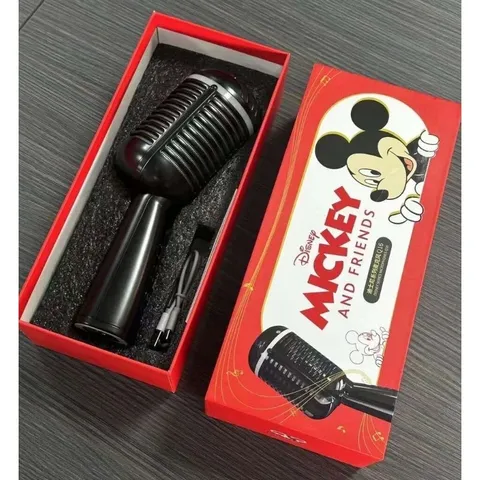Micro Karaoke Kèm Loa Disney Mickey And Friends QK01 - Hiệu Ứng Đèn LED Đổi Màu, Khe Thẻ Nhớ TF ,Cổng 3.5mm, Sạc Type C