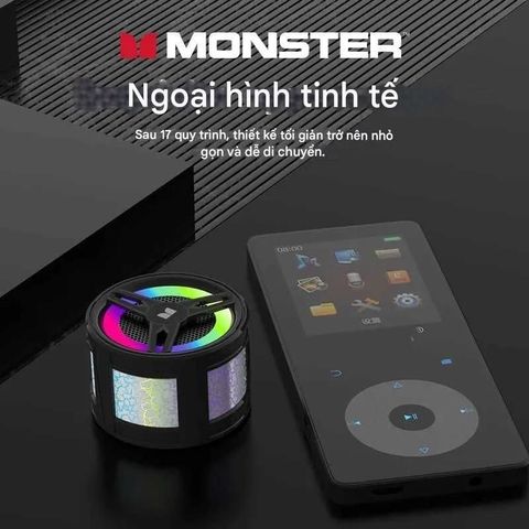Loa Bluetooth Monster AirRock X100 - Led RGB Theo Nhạc, Bluetooth 5.4, Mic Đàm Thoại Rãnh Tay, Sạc Type C