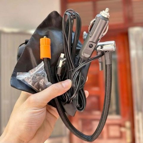 Máy Bơm Hơi Không Dây Amoi - Bơm Lốp Xe Hơi, Xe Máy,...(Có Pin Sạc) Kèm Tẩu Ô Tô