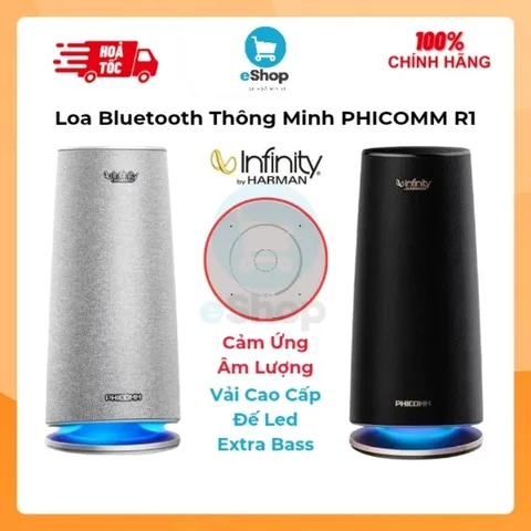 Loa Bluetooth Thông Minh hãng PHICOMM R1 (Infinity by Harman) - Vải Cao Cấp, Đế Led (newseal)