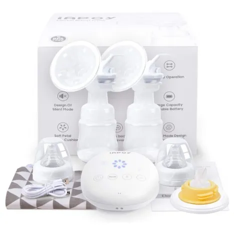 Máy Hút Sữa Đôi iAPOY Có Chế Độ Tự Động & Massage Ngực - Bơm Điện Đôi ( hàng À Má Zôn Mỹ )
