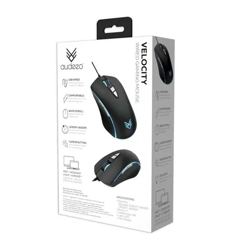 Chuột Gamming có dây Audeeo Velocity - Dây Dù, Led RGB, Siêu Nhạy