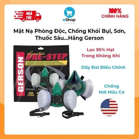 Mặt Nạ Phòng Độc, Chống Khói Bụi, Sơn, Thuốc Sâu…Hãng Gerson (Xuất Mỹ)