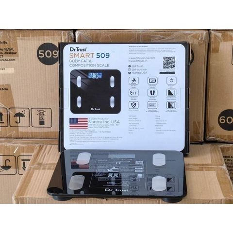 Cân Thông Minh DrTrust , Kết Nối App Có Tiếng Việt, Đo Lượng Mỡ & 16 Chỉ Số, Pin Sạc (Hàng À Má Zôn)