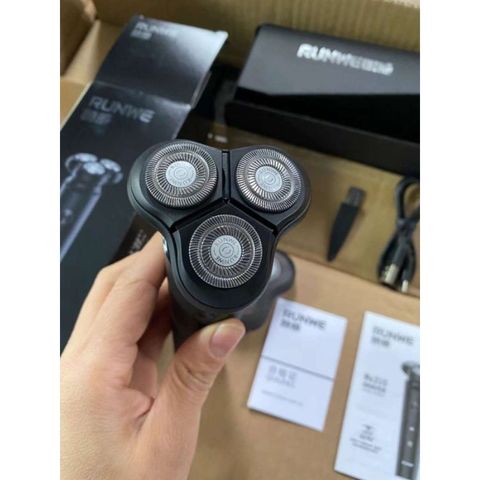 Máy Cạo Râu 3 Lưỡi Chính Hãng RUNWE RS21- Lưỡi Cạo 3D, Sạc Type-C