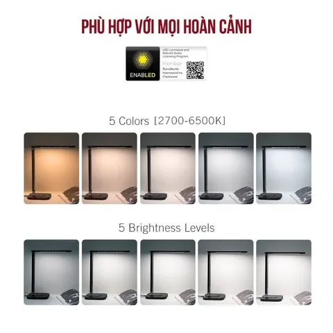 Đèn Bàn Chống Cận Kiêm Sạc Không Dây Taotronics TT-DL038 12W Xoay Gập 180 Độ, 5 Chế Độ Màu 5 Mức Sáng, Cảm Ứng, Hẹn Giờ