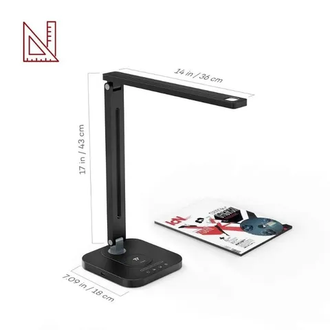 Đèn Bàn Chống Cận Kiêm Sạc Không Dây Taotronics TT-DL038 12W Xoay Gập 180 Độ, 5 Chế Độ Màu 5 Mức Sáng, Cảm Ứng, Hẹn Giờ