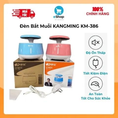 Đèn Bắt Muỗi KANGMING KM-386 - Ánh Sáng Xanh Diệt Muỗi Và Côn Trùng Hiệu Quả, Yên Tĩnh, An Toàn