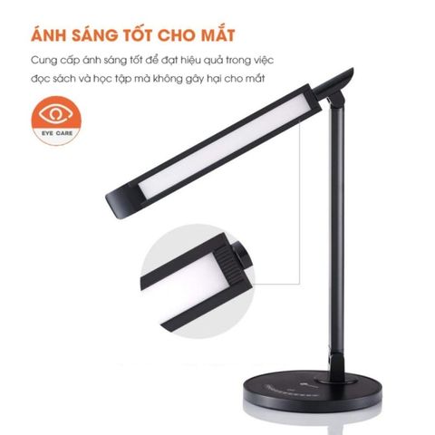 Đèn bàn Taotronics TT-DL13/ Symba DL004, cảm ứng, 12W, 5 chế độ sáng, 10 mức sáng, Cổng USB Sạc ĐT - Đèn Học Chống Cận