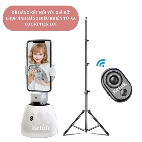 Giá Đỡ Điện Thoại Thông Minh Betok Xoay 360 Độ Tự Nhận Diện Gương Mặt Và Xoay Theo Chuyển Động