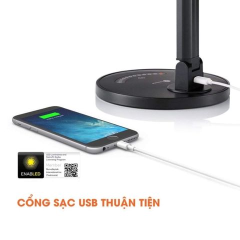 Đèn bàn Taotronics TT-DL13/ Symba DL004, cảm ứng, 12W, 5 chế độ sáng, 10 mức sáng, Cổng USB Sạc ĐT - Đèn Học Chống Cận