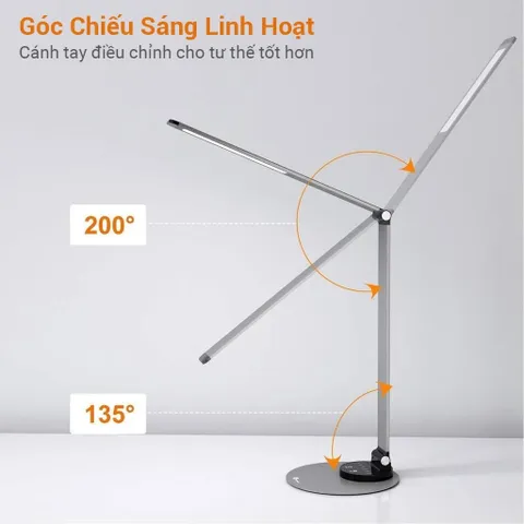 Đèn Led Bàn Chống Cận Sympa SP-DL007 (Taotronics TT-DL22) 10W Cảm Ứng Hợp Kim Nhôm 3 Chế Độ Màu 6 Mức Sáng, Cổng USB Sạc