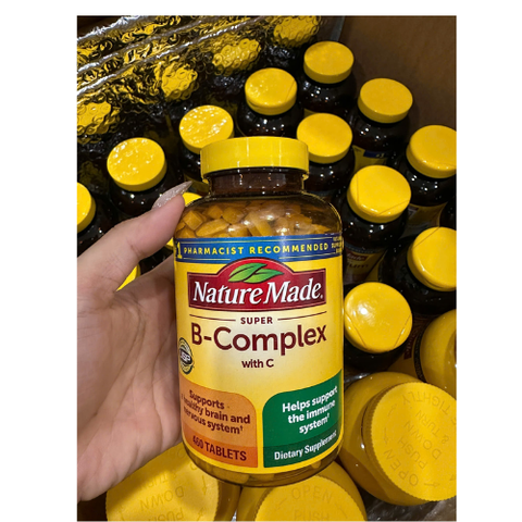 Viên uống bổ sung Vitamin B 460 Viên Nature Made Super B Complex của Mỹ