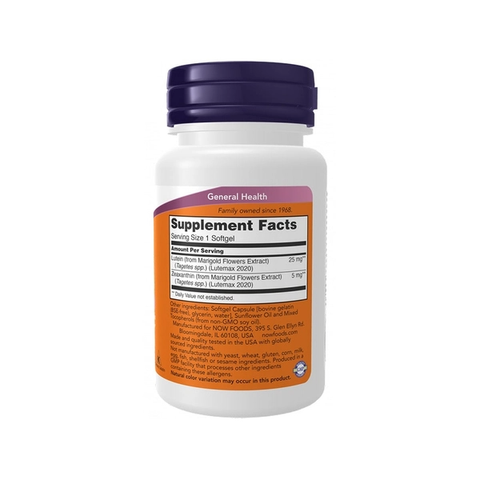 Viên uống NOW Lutein & Zeaxanthin | Chăm Sóc Đôi Mắt Toàn Diện