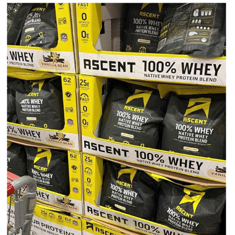 Hỗn hợp Protein Whey nguyên chất Ascent 100% Whey, Vanilla 1.9kg - Nội địa Mỹ 737641