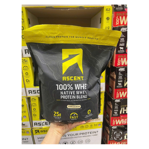 Hỗn hợp Protein Whey nguyên chất Ascent 100% Whey, Vanilla 1.9kg - Nội địa Mỹ 737641