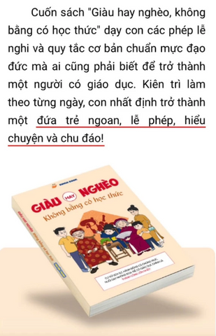Sách - Giàu Hay Nghèo Không Bằng Có Học Thức