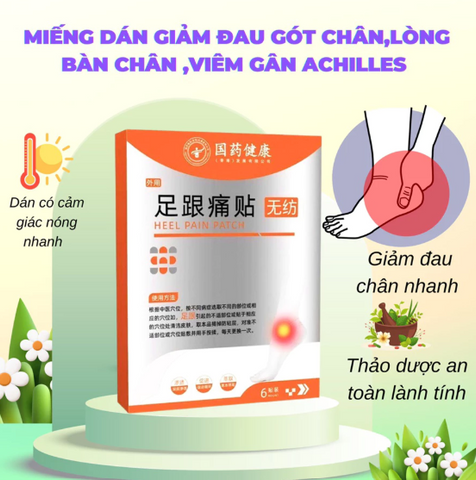 Hộp 6 Miếng Dán Giảm Đau Gót Chân chăm sóc và bảo vệ gót chân 