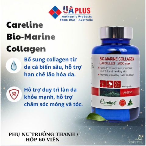 [Nhập khẩu chính ngạch] Careline Bio Marine Collagen - Viên uống bổ sung collagen từ da cá biển sâu (60 viên)