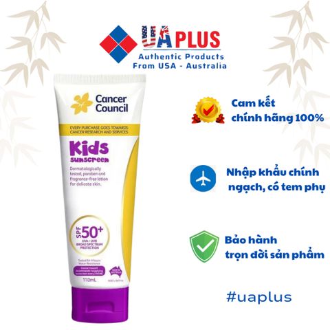 Kem chống nắng Cancer Council SPF 50+ Kids 110ml