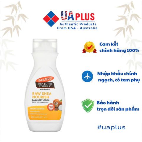Lotion dưỡng ẩm toàn thân hỗ trợ làm mềm mịn da hương Bơ Hạt Mỡ Palmer's raw shea butter body lotion 250ml