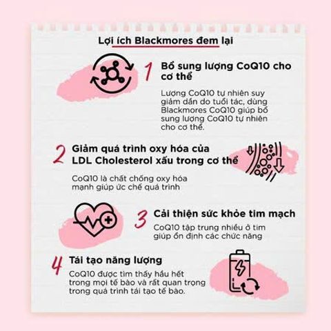 [Nhập khẩu chính ngạch] Blackmores CoQ10 150mg - Hỗ trợ hệ thống tim mạch khoẻ mạnh (30 viên)
