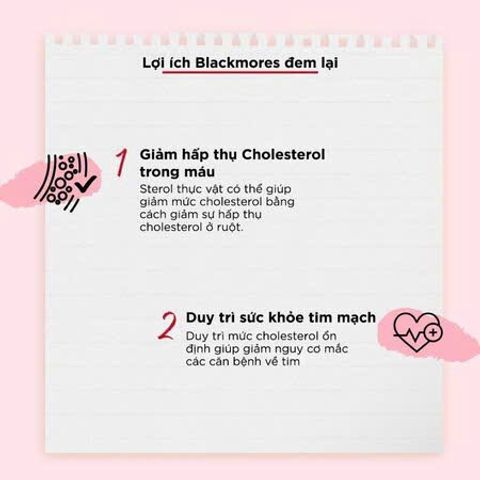 [Nhập khẩu chính ngạch] Viên uống Blackmores Cholesterol Health  - Hỗ trợ giảm mỡ máu (60 viên)
