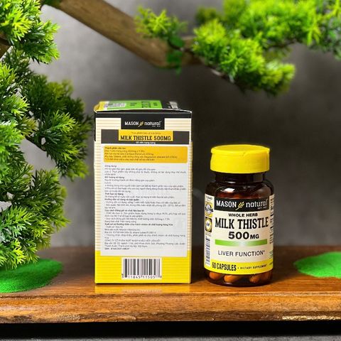 [Nhập khẩu chính ngạch] Mason Natural Milk Thistle 500mg - Viên uống hỗ trợ thải độc gan và bổ gan (60 viên)