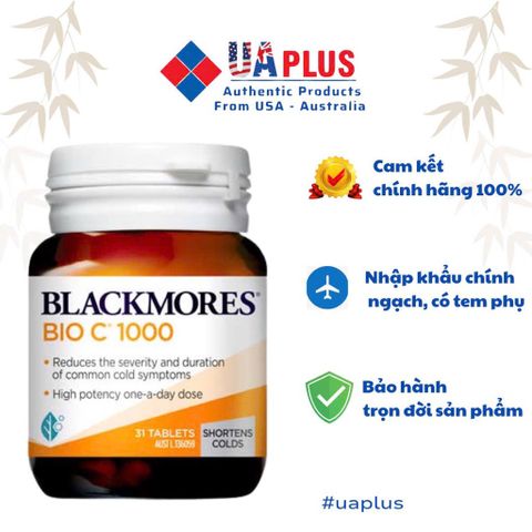[Nhập khẩu chính ngạch] Viên uống Blackmores Bio C 1000mg - Bổ sung vitamin C, tăng cường sức khỏe (31 viên)