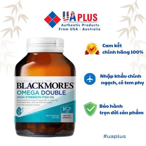 [Nhập khẩu chính ngạch] Viên uống Blackmores Omega Double High Strength Fish Oil - Bổ sung omega 90 viên