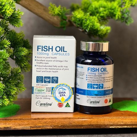 [Nhập khẩu chính ngạch] Careline Fish Oil 1000mg - Bổ sung DHA, EPA hỗ trợ thị lực và sức khỏe tim mạch (100 viên)