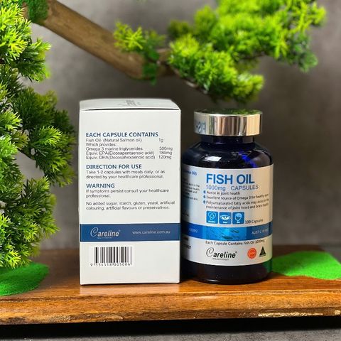 [Nhập khẩu chính ngạch] Careline Fish Oil 1000mg - Bổ sung DHA, EPA hỗ trợ thị lực và sức khỏe tim mạch (100 viên)