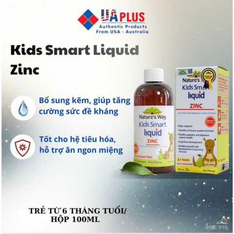 [Nhập khẩu chính ngạch] Nature’s Way Kids Smart Liquid Zinc - Bổ sung kẽm, giúp tăng cường sức đề kháng (100ml)