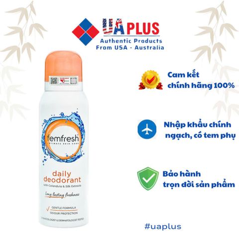 [Nhập khẩu chính ngạch] Femfresh Daily Deodorant Spray - Xịt khử mùi và thơm mát vùng kín cao cấp (125ml)