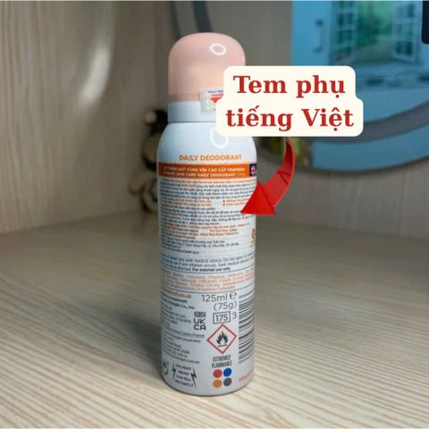 [Nhập khẩu chính ngạch] Femfresh Daily Deodorant Spray - Xịt khử mùi và thơm mát vùng kín cao cấp (125ml)