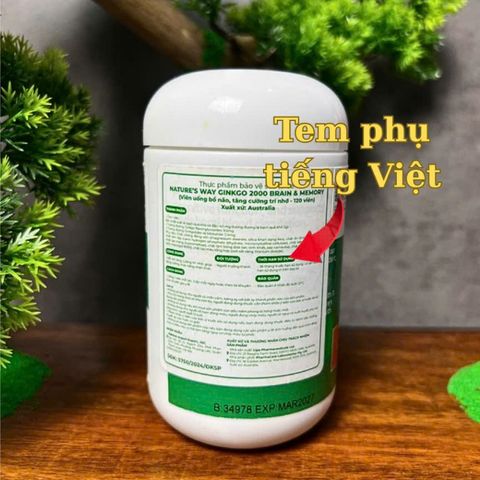 [Nhập khẩu chính ngạch] Viên uống Nature’s Way Ginkgo 2000 - Hỗ trợ phát triển não bộ (120 viên)