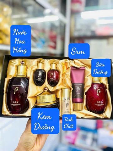 Bộ Dưỡng Da Whoo Đỏ Jinyulhyang 7 Món -  Dưỡng Ẩm, Làm Săn Chắc Da - Quà Tặng Thích Hợp Cho Phụ Nữ