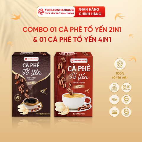 Combo Cà phê tổ yến (4in1) và Cà phê đen tổ yến (2in1) (C2)